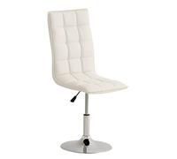 CLP Sedia Pranzo Peking in Similpelle I Sedia Cucina Imbottita E Trapuntata Altezza Regolabile 40-54 CM I Sedia Design Girevole, Colore:Bianco
