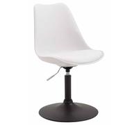 CLP Sedia Pranzo Regolabile Maverick In Polipropilene I Sedia Design Rosa Scandinavo Base Tonda In Metallo, Colore:bianco, Colore del telaio:nero
