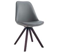 CLP Sedia Scandinava Girevole Calais in Similpelle I Sedia Design Rosa Imbottita Gambe Quadrate in Legno di Faggio, Colore:Grigio, Colore del Telaio:Noce
