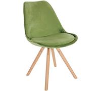 CLP Sedia Sofia con rivestimento in velluto e imbottitura di alta qualità I Sedia Visitor con robusta struttura a 4 gambe in legno, Colore:verde chiaro, Colore del telaio:natura (rotondo)