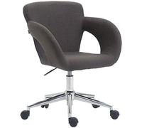 CLP Sedia Ufficio Edison In Stoffa E Metallo I Sedia Design Scrivania Imbottita Oscillante I Poltrona Studio Regolabile, Colore:grigio scuro