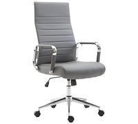 CLP Sedia Ufficio Girevole Kolumbus In Similpelle I Sedia Scrivania Alto Schienale I Sedia Studio Regolabile, Colore:grigio