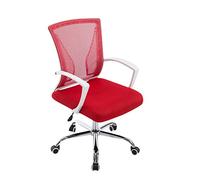 CLP Sedia Ufficio Girevole Tracy Colorata I Sedia Scrivania Direzionale In Rete Con Braccioli I Sedia Pc Imbottita, Colore:rosso, Colore del telaio:bianco