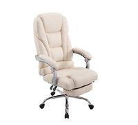 CLP Sedia Ufficio Pacific In Similpelle I Poltrona Studio Carico Max 150 KG I Sedia Pc Imbottita E Regolabile, Colore:crema