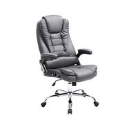 CLP Sedia Ufficio Thor in Similpelle I Poltrona Studio Portata Max 150 kg I Sedia Pc Ergonomica Imbottita E Regolabile, Colore:Grigio