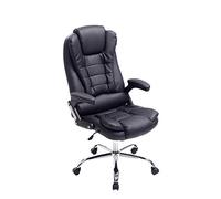 CLP Sedia Ufficio Thor in Similpelle I Poltrona Studio Portata Max 150 kg I Sedia Pc Ergonomica Imbottita E Regolabile, Colore:Nero