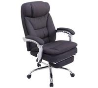 CLP - Sedia Ufficio Troy con Braccioli in Tessuto I Poltrona Relax con Poggiapiedi Estraibile I Sedia Poltrona Ergonomica Carico Max 160 kg Nero