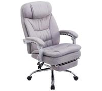 CLP - Sedia Ufficio Troy con Braccioli in Tessuto I Poltrona Relax con Poggiapiedi Estraibile I Sedia Poltrona Ergonomica Carico Max 160 kg Grigio