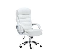 CLP Sedia Ufficio Vancouver XXL In Similpelle I Poltrona Elegante Direttore Carico Max 235 KG, Colore:bianco