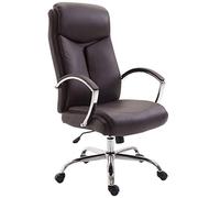 CLP Sedia Ufficio Vaud XL In Similpelle I Poltrona Ergonomica Girevole Alto Schienale E Braccioli, Colore:marrone