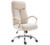 CLP Sedia Ufficio Vaud XL In Stoffa I Poltrona Ergonomica Girevole Alto Schienale E Braccioli, Colore:crema