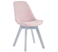 CLP Sedia Visitatore Borneo in Velluto I Sedia Pranzo Design Rosa Imbottita I Sedia Attesa Scandinava in Legno, Colore:Rosa, Colore del Telaio:Bianco