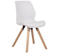 CLP Sedia visitatore Luna Plastic I Tessuto I Velluto I Finta pelle I Poltrona con struttura in legno, Colore:bianco, Materiale:Plastica