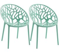 CLP Sedie da Giardino Hope, Set da 2 Impilabili, Resistenti Intemperie e Raggi UV, Poltroncine per Esterno in Plastica con Braccioli, Max 150 kg Colore:verde chiaro