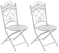 CLP Sedie in Ferro Art Nouveau Indra I Sedie da Giardino antiche Fatte a Mano I Disponibili in Vari Colori, Colore:Antico Bianco