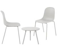 CLP Set 2 posti Berdin I Set da Giardino 2X Sedia impilabile e 1x Tavolo I Resistente alle intemperie e ai Raggi UV, Colore:Grigio Chiaro