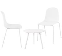 CLP Set 2 posti Mindin I Set da Giardino 2X Sedia impilabile e 1x Tavolo I Resistente agli Agenti atmosferici e ai Raggi UV, Colore:Bianco