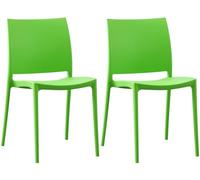 CLP Set 2 sedie da Giardino Meton, impilabili in plastica, Facili da Pulire, Resistenti UV, carico Max 150 kg, Colore:Verde