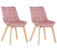 CLP Set Di 2 Sedie Da Pranzo In Velluto Passaic I Imbottite E Trapuntate I Comfort, Colore:rosa