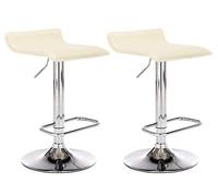 CLP Trading GmbH Sgabelli Bar Dyn Set 2 in similpelle con poggiapiedi Crema