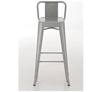 CLP - Set 2 Sgabelli Bar in Metallo Mason I Coppia Sgabelli Alti Bancone I Sgabelli Industrial H 77cm I Sgabello Pub Cucina con Schienale E Poggiapied