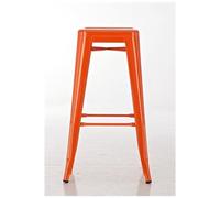 CLP Set 2 Sgabelli Bar Joshua in Metallo I Coppia Sgabelli Industriali Senza Schienale Impilabili Alt 77 CM, Colore:Arancione