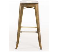 CLP - Set 2 Sgabelli Bar Joshua in Metallo I Coppia Sgabelli Industriali Scandinavian Senza Schienale Impilabili I 2 Sgabelli da Bancone H 77 cm Oro