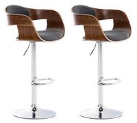 CLP Set 2 sgabelli cucina Kingston in tessuto walnuss/dunkelgrau - 315031