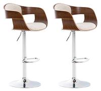 CLP Set 2 sgabelli cucina Kingston in tessuto walnuss/creme - 315029