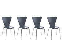 CLP Set 4 Sedie Impilabili Calisto in Legno E Metallo I Sedie Conferenza Salvaspazio I Sedia Classica Riunioni Alt. 45 CM, Colore:Grigio