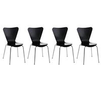 CLP Set 4 Sedie Impilabili Calisto in Legno E Metallo I Sedie Conferenza Salvaspazio I Sedia Classica Riunioni Alt. 45 CM, Colore:Nero