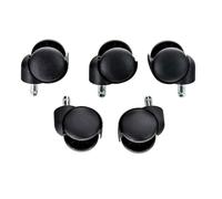 CLP Set 5 Ruote Universali Sedia Da ufficio In Polipropilene I Rotelle Sostitutive Poltrone Da Studio I Ruote Di Ricambio, Colore:nero