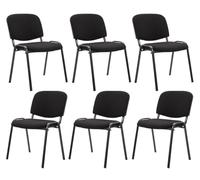 CLP Set 6X Sedie Ufficio Ospite Ken Imbottite in Stoffa I Sedie Attese Impilabili Imbottite Impilabili Carico Max 120 kg, Colore:Nero