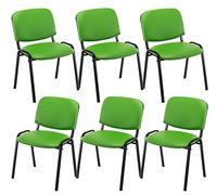 CLP Set 6X Sedie Ufficio Visitatore Ken Imbottite in Similpelle I Sedie Attesa Impilabili E Imbottite I Sedie Impilabili Portata Max 120 kg, Colore:Verde