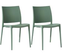 CLP Set da 2 sedie da giardino Meton con schienale, impilabili, resistenti alle intemperie e ai raggi UV, fino a 150 kg Colore:oliva
