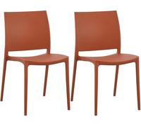 CLP Set da 2 sedie da giardino Meton con schienale, impilabili, resistenti alle intemperie e ai raggi UV, fino a 150 kg Colore:terracotta