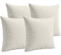 CLP Set da 4 cuscini decorativi per interno ed esterno con imbottitura 45x45 cm, fodere lavabili con cerniera,cuscini da giardino idrorepellenti Colore:bianco crema