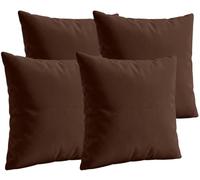 CLP Set da 4 cuscini decorativi per interno ed esterno con imbottitura 45x45 cm, fodere lavabili con cerniera,cuscini da giardino idrorepellenti Colore:marrone terra
