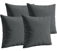 CLP Set da 4 cuscini decorativi per interno ed esterno con imbottitura 45x45 cm, fodere lavabili con cerniera,cuscini da giardino idrorepellenti Colore:grigio ferro