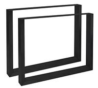 CLP Set di 2 Gambe da Tavolo Velden I Piedini Antiscivolo E Antiattrito I Parti Sostitutive Facile Montaggio, Colore:Nero, Dimensione:80 cm