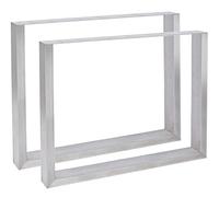 CLP Set di 2 Gambe da Tavolo Velden I Piedini Antiscivolo E Antiattrito I Parti Sostitutive Facile Montaggio, Colore:Acciaio Inossidabile, Dimensione:80 cm