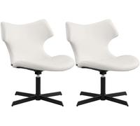 CLP Set di 2 poltrone lounge Welland, poltrona relax girevole a 360°, sedie girevoli in similpelle imbottite, carico max 135 kg | Colore bianco