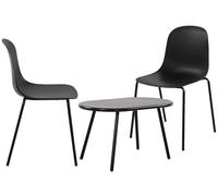 CLP Set di 2 posti Veldin per Il Giardino I Set di Tavolo Velva e 2 sedie Hardin I Resistente alle intemperie e ai Raggi UV, Colore:Nero