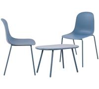 CLP Set di 2 posti Veldin per Il Giardino I Set di Tavolo Velva e 2 sedie Hardin I Resistente alle intemperie e ai Raggi UV, Colore:Blu