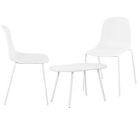 CLP Set di 2 posti Veldin per Il Giardino I Set di Tavolo Velva e 2 sedie Hardin I Resistente alle intemperie e ai Raggi UV, Colore:Bianco