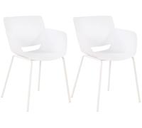 CLP Set di 2 sedie Alpena Sedia da esterno completamente resistente alle intemperie e ai raggi UV Struttura della sedia in acciaio verniciato Colore:bianco