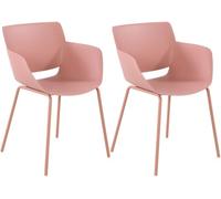CLP Set di 2 sedie Alpena Sedia da esterno completamente resistente alle intemperie e ai raggi UV Struttura della sedia in acciaio verniciato | Colore rosa