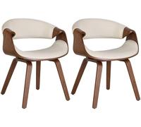 CLP Set di 2 sedie da pranzo Foley in ecopelle o tessuto I Sedia da cucina con braccioli e struttura in legno, Colore:, Materiale:Stoffa