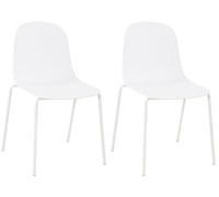 CLP Set di 2 Sedie Hardin, impilabili e resistenti alle intemperie, ideale per balcone, terrazza e sala da pranzo, Colore:bianco