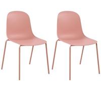 CLP Set di 2 Sedie Hardin, impilabili e resistenti alle intemperie, ideale per balcone, terrazza e sala da pranzo, Colore:rosa